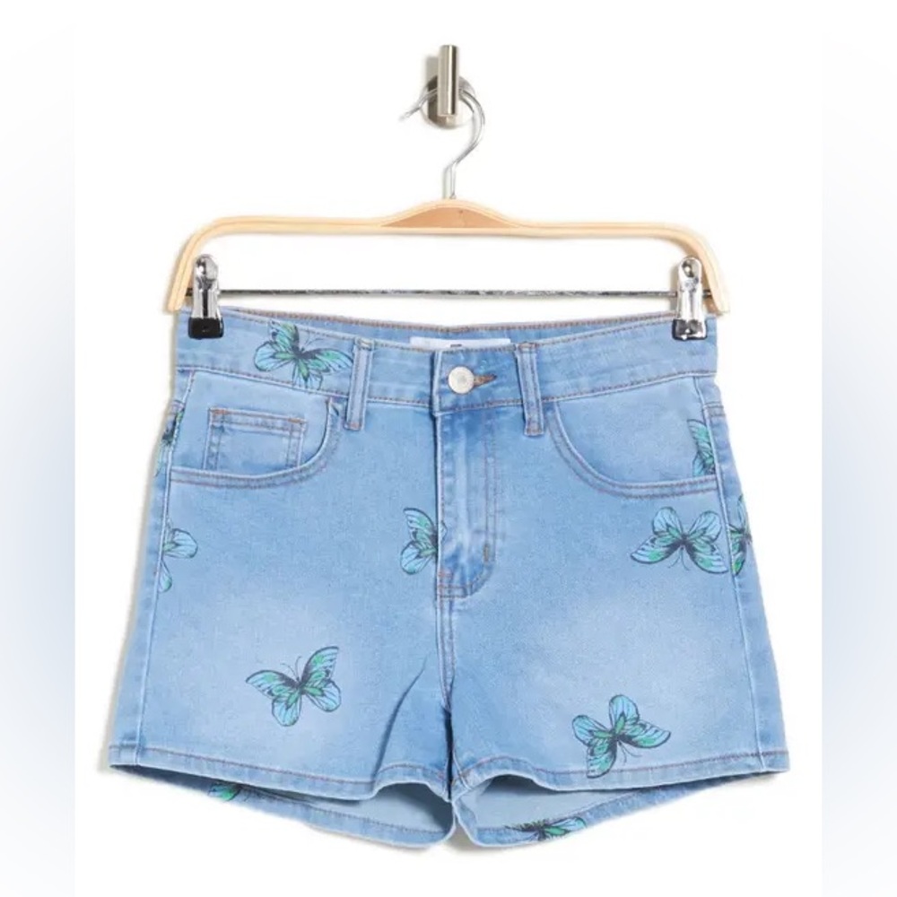 NWT Flying Angel Butterfly  Print Women's Denim Shorts